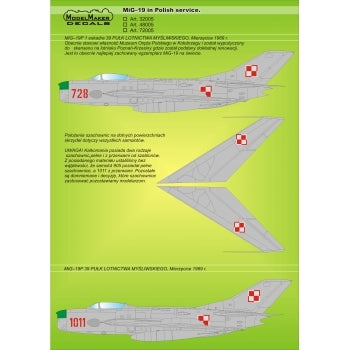 ModelMaker Decals D48005 MiG-19 in Polish service 1/48 – imagen 2