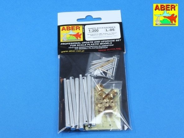 Aber 200L-05 Set of barrels for HMS Rodney or Nelson - 405mm x 9, 152mm x 12, 102mm x 6 1/200 – zdjęcie 5
