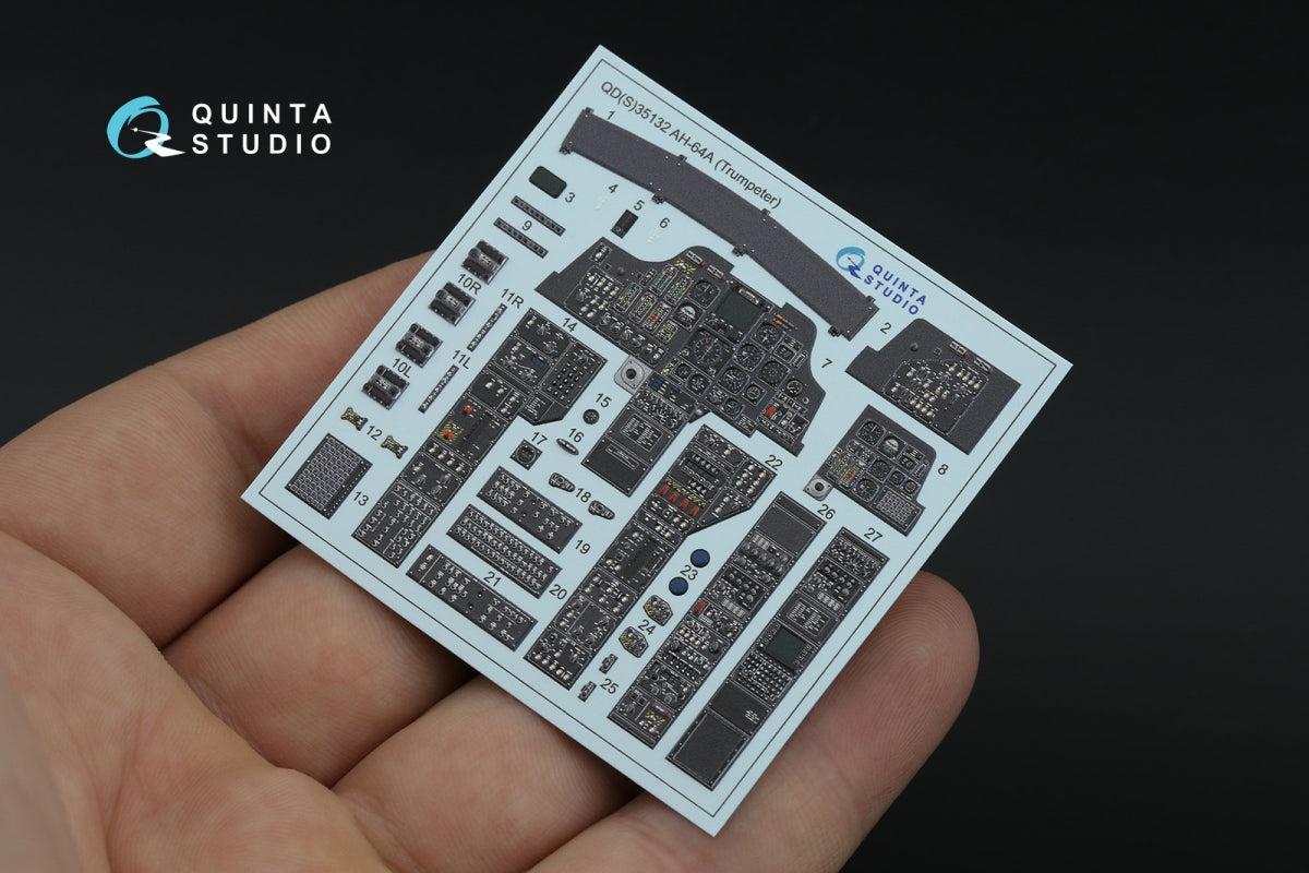 Quinta Studio QD35132 AH-64A 3D-Printed coloured Interior on decal paper (Trumpeter) 1/35 – Bild 5