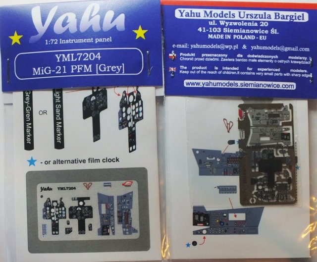 Yahu YML7204 MiG-21 PFM Grey (RV) 1/72