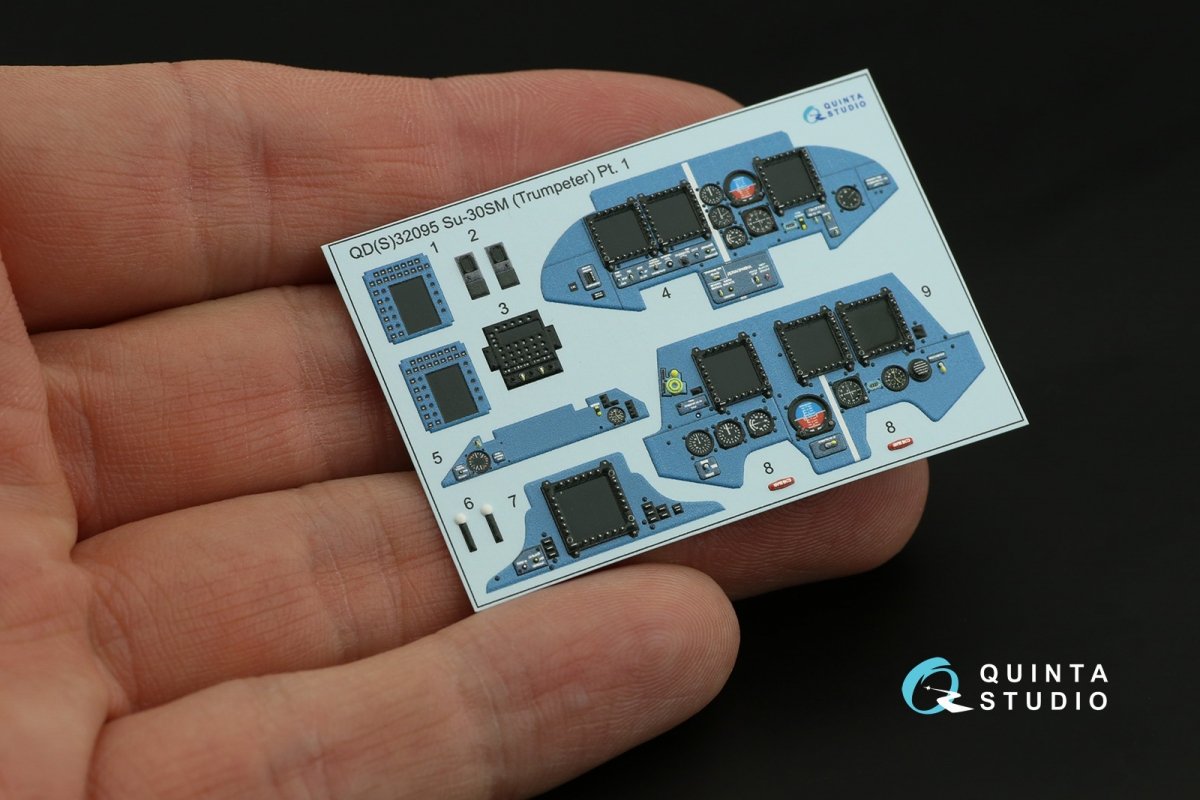 Quinta Studio QDS-32095 Su-30SM 3D-Printed &amp;amp; coloured Interior on decal paper (conversion for Trumpeter Su-30MKK) (Small version) 1/32 – immagine 9