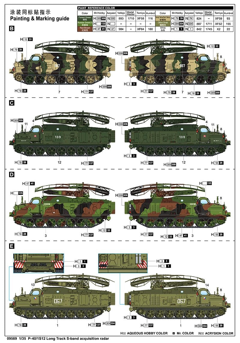 Trumpeter 09569 P-40/1S12 Long Track S-band acquisition radar 1/35 – zdjęcie 4