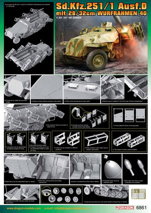 Dragon 6861 Sd.Kfz.251/1 Ausf.D mit 28/32cm Wurfrahmen 40 1/35 – Bild 2