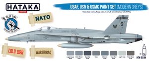 Hataka HTK-BS44 BLUE LINE – USAF, USN &amp;amp; USMC paint set (modern grays) 8x17ml – image 2