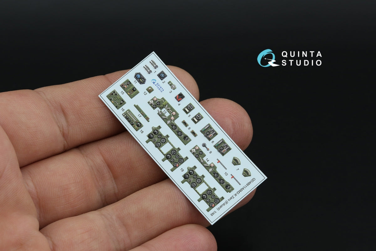 Quinta Studio QD48611 A6M2-K Zero 3D-Printed &amp;amp; coloured Interior on decal paper (Eduard) 1/48 – immagine 5