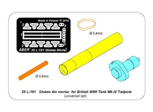 Aber 35L-161 Stokes 4in mortar for British WWI Tank Mk.IV Tadpole 1/35 – Bild 6