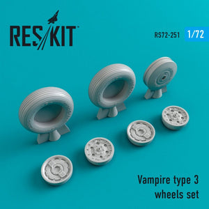 RESKIT RS72-0251 Vampire type 3 wheels set 1/72