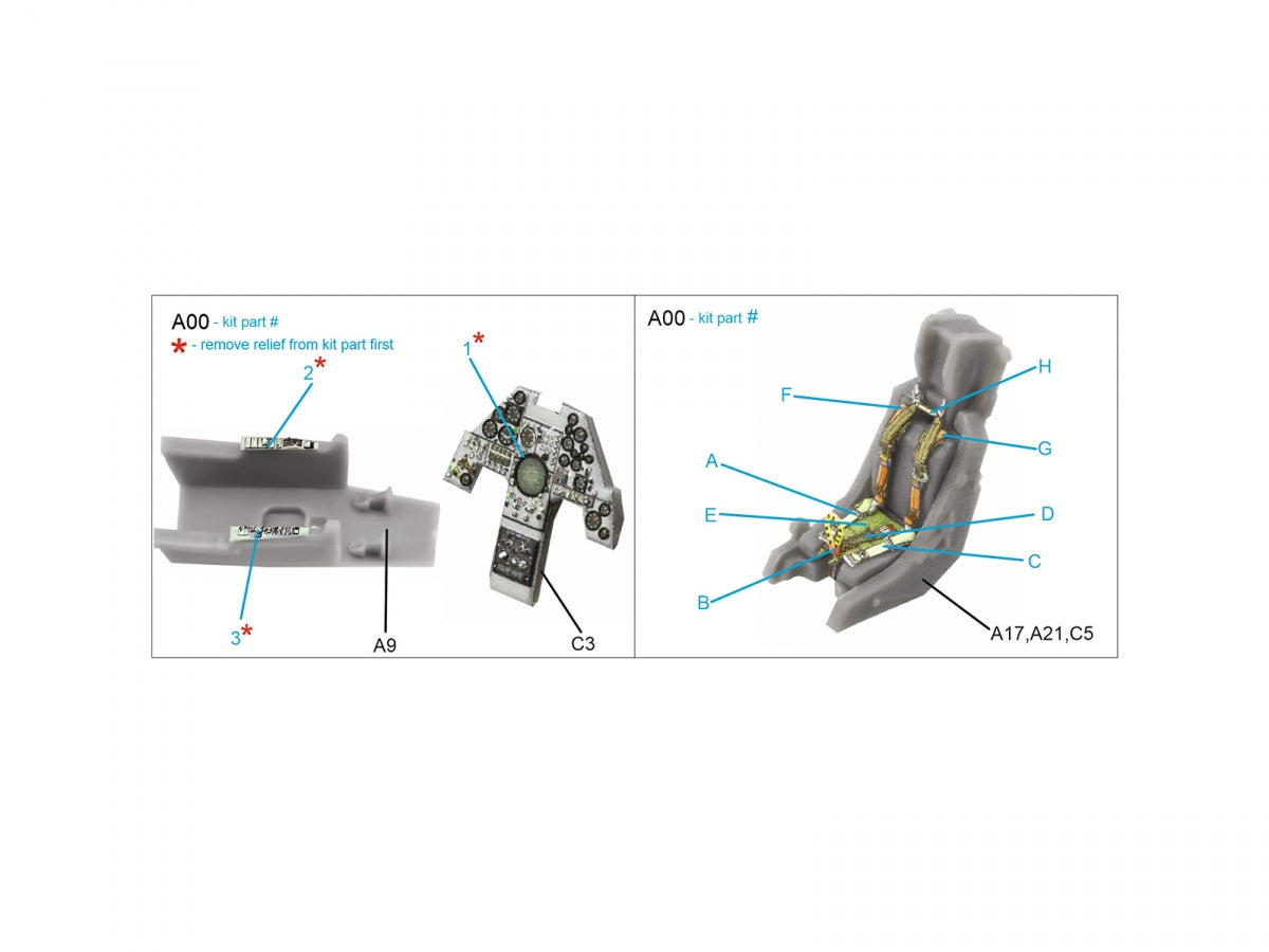 Quinta Studio QD72125 Harrier Gr.3 late 3D-Printed coloured Interior on decal paper (Airfix) 1/72 – imagen 11