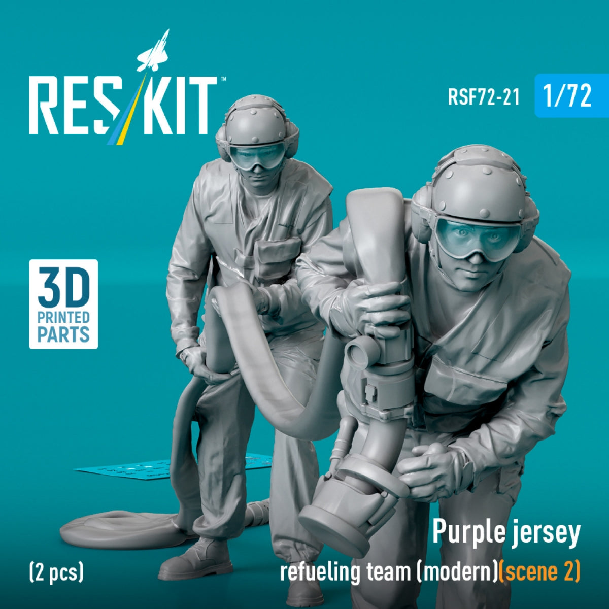 RESKIT RSF72-0021 Purple jersey refueling team (modern) (scene 2) (2 pcs) (3D Printed) 1/72