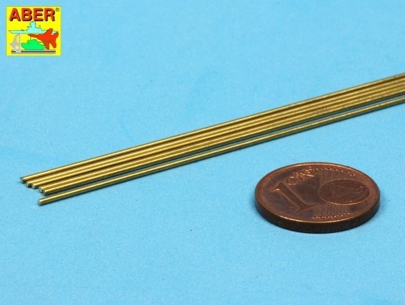 Aber BR08 Pręty mosiężne Ø 0,8mm długość 245mm x 6 szt. / Brass round rods Ø 0,8mm length 245mm x 6 pcs. – immagine 3
