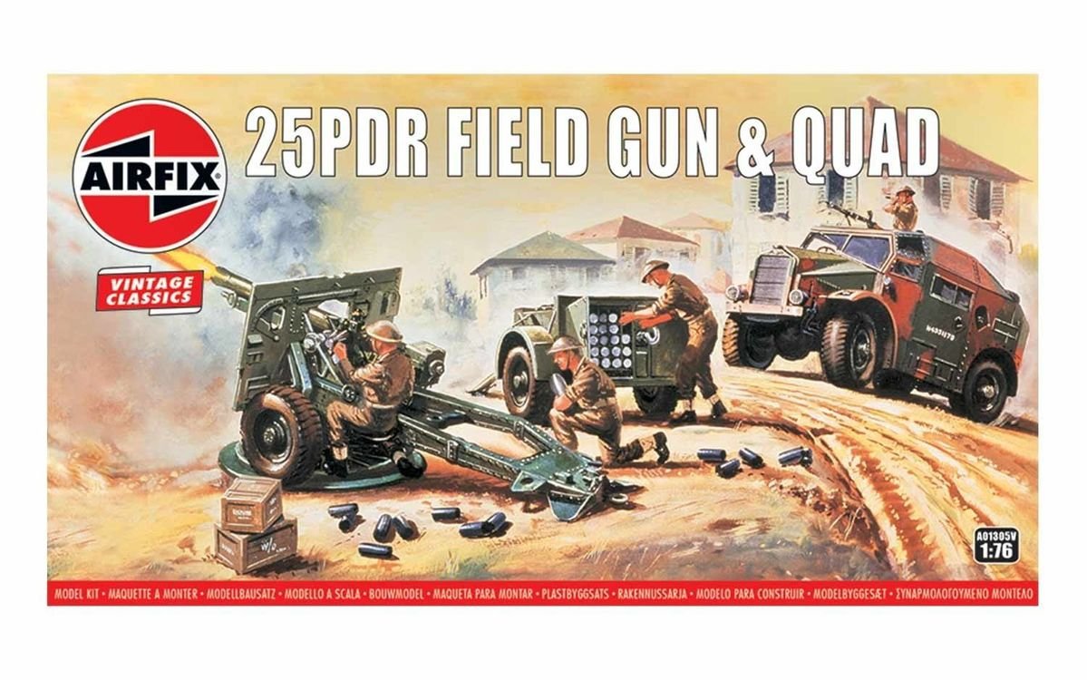 Airfix 01305V 25PDR Field Gun &amp;amp; Quad Vintage Classics 1/76
