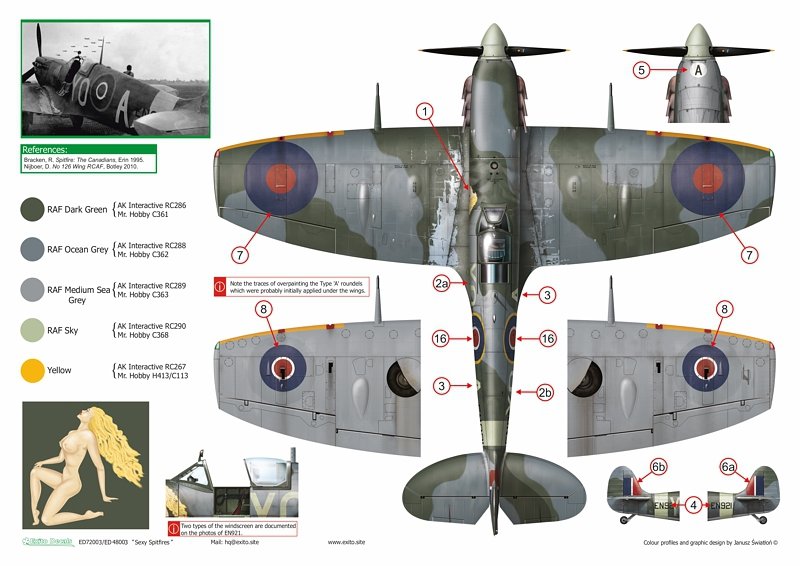Exito ED72003 DECALS Sexy Spitfires - Supermarine Spitfire LF Mk Vb - VIII - IXe 1/72 – zdjęcie 8