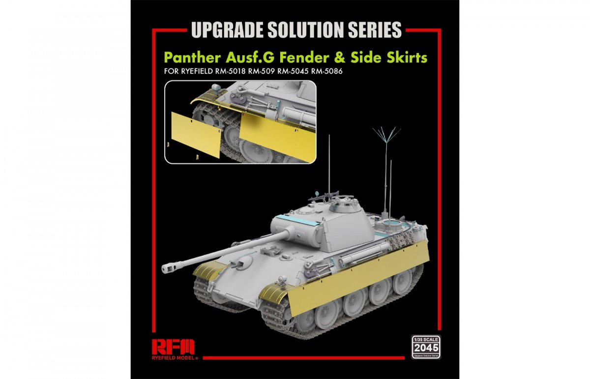 Rye Field Model 2045 Panther Ausf.G Fender &amp;amp; Side Skirt - Upgrade Solution 1/35 – imagen 3