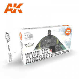 AK Interactive AK11734 WWII US AIRCRAFT INTERIOR COLORS 6x17 ml