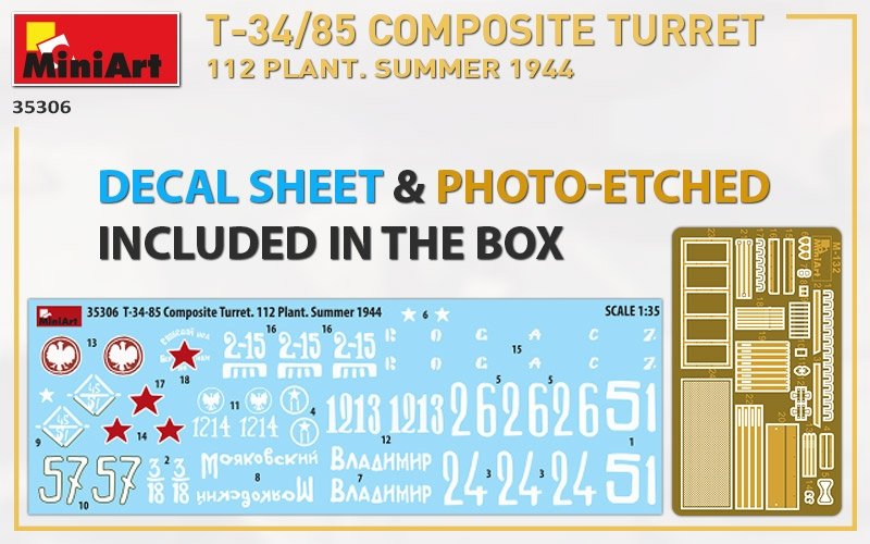 MiniArt 35306 T-34/85 COMPOSITE TURRET. 112 PLANT. SUMMER 1944 1/35 – immagine 3