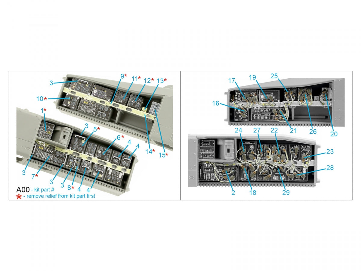 Quinta Studio QD35118 AH-64D Extended forward avionics bays 3D-Printed &amp;amp; colored Interior on decal paper (Takom) 1/35 – image 2