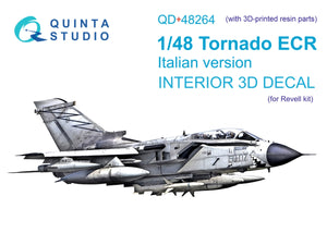 Quinta Studio QD+48264 Tornado ECR Italian 3D-Printed &amp;amp; coloured Interior on decal paper (Revell) (with 3D-printed resin parts) 1/48