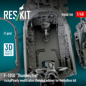 RESKIT RSU48-0350 F-105D &amp;quot;Thunderchief&amp;quot; cockpit early modification (Detailed edition) for HobbyBoss kit (3D Printed) 1/48 – image 3