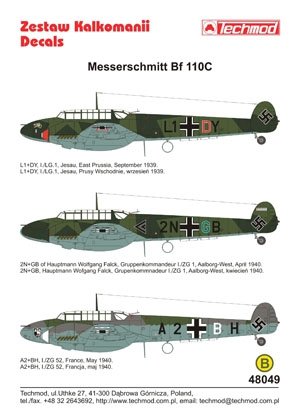 Techmod 48049 - Messerschmitt Bf 110C 1/48 – immagine 2
