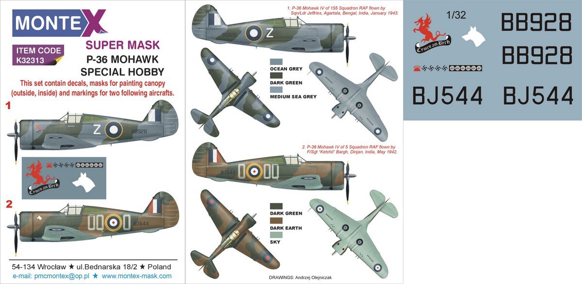 Montex K32313 P-36 MOHAWK 1/32 