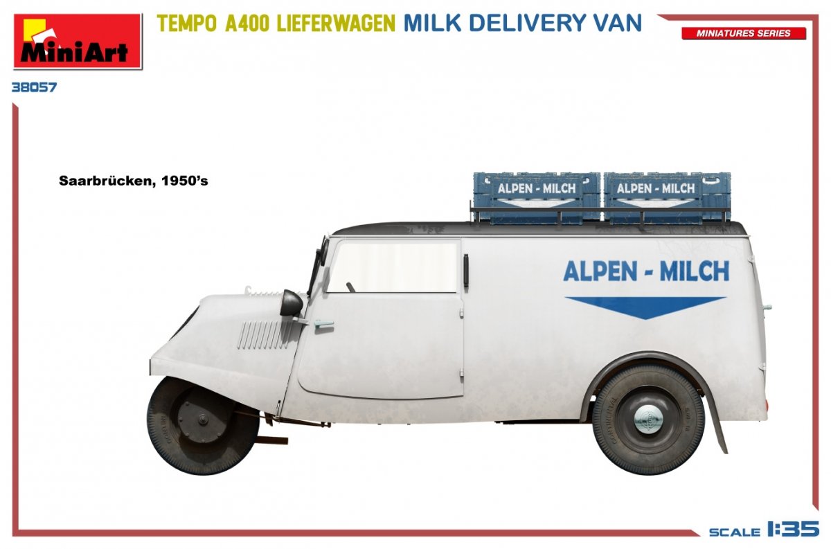 MiniArt 38057 TEMPO A400 LIEFERWAGEN. MILK DELIVERY VAN 1/35 – imagen 6