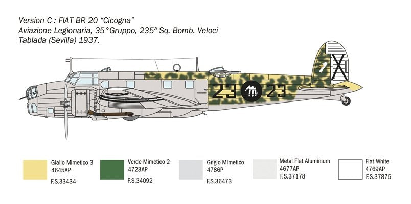 Italeri 1447 Fiat BR.20 Cicogna 1/72 – zdjęcie 3