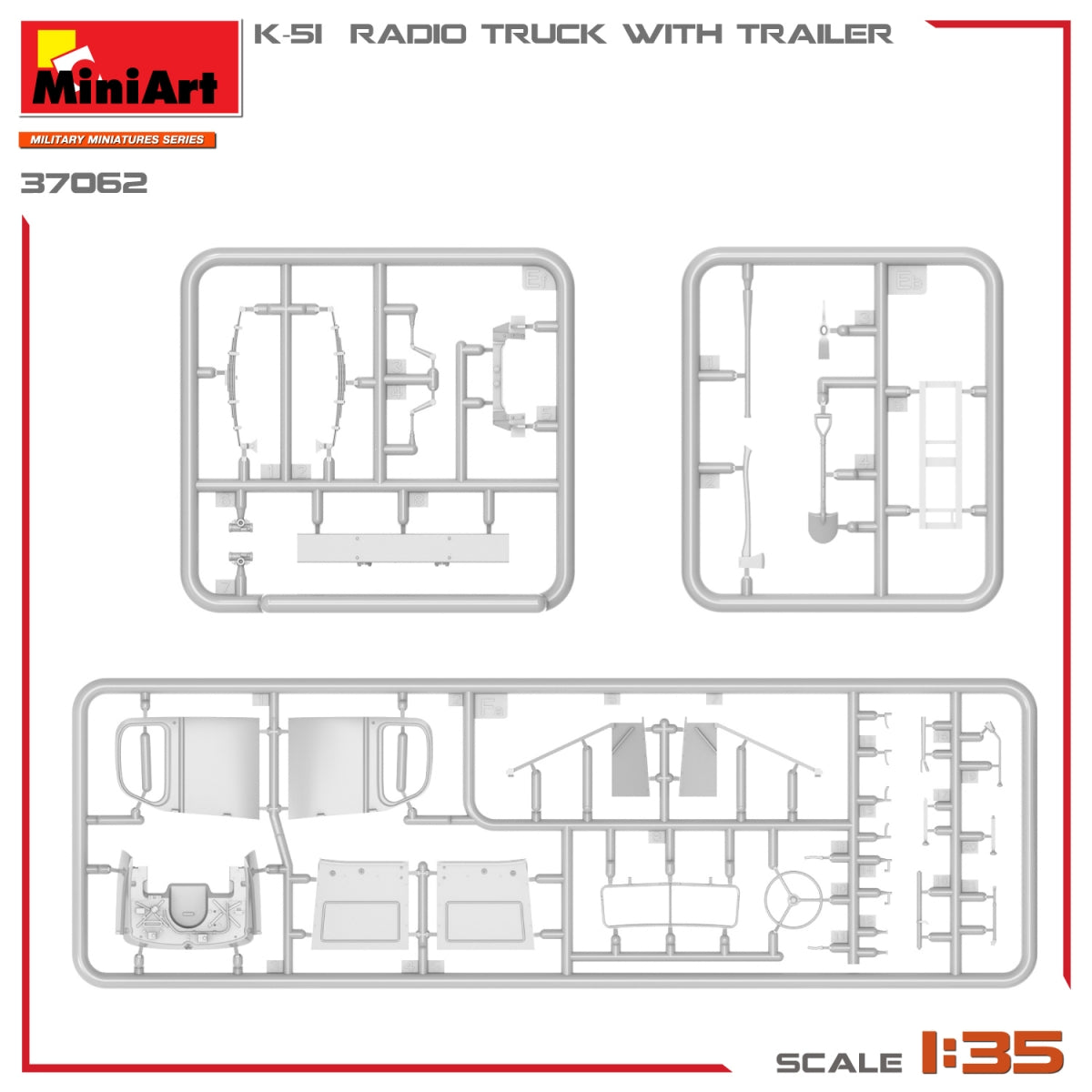 Miniart 37062 K-51 RADIO TRUCK WITH TRAILER 1/35 – immagine 9