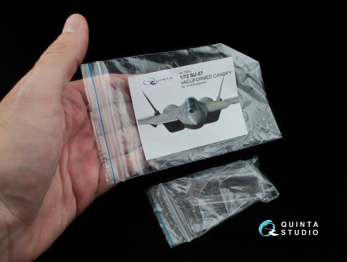 Quinta Studio QC72003 SU-57 vacuformed clear canopy 2 pcs (for 7319 Zvezda kits) 1/72 – immagine 4