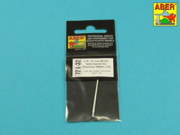 Aber 72L-32 Lufa 76mm do czołgu Sherman M4A1 (76) / U.S. 76 mm M1A1 tank barrel for Sherman M4A1 (76) 1/72 – immagine 5