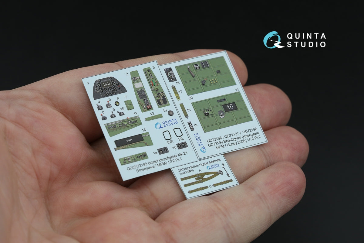 Quinta Studio QD72199 Bristol Beaufighter Mk.21 3D-Printed &amp;amp; coloured Interior on decal paper (Hasegawa/MPM) 1/72 – zdjęcie 3