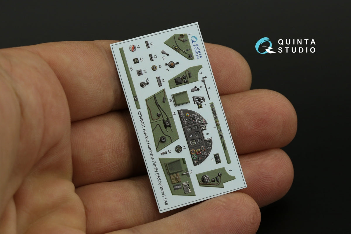 Intérieur imprimé en 3D et coloré sur papier décalcomanie Quinta Studio QD48401 Hawker Hurricane (Hobby Boss) 1/48 – image 5