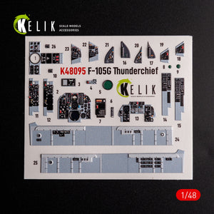 KELIK K48095 F-105G Thunderchief - interior 3D decals for HobbyBoss kit 1/48 – immagine 2