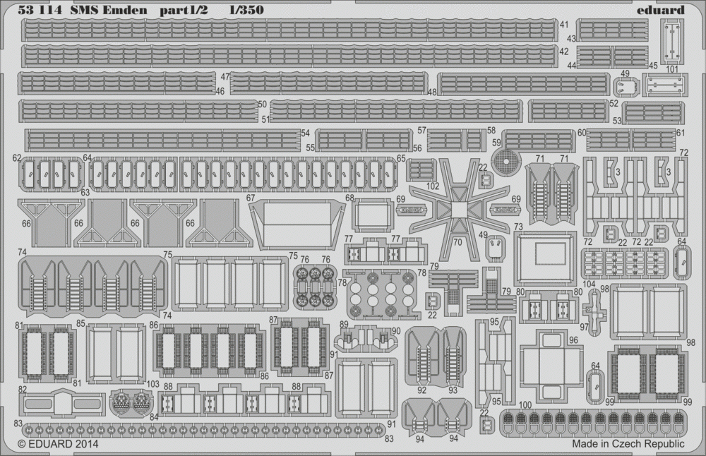 Eduard 53114 SMS Emden part 1 REVELL 1/350 – Bild 2