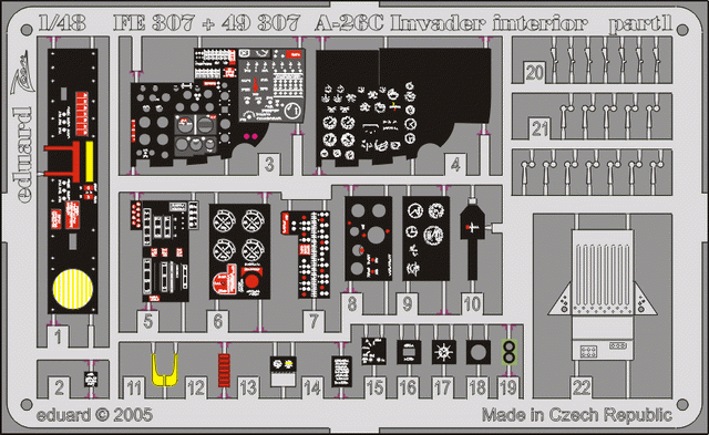 Eduard FE307 A-26C interior MONOGRAM, REVELL 1/48 – immagine 2