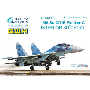 Quinta Studio QD48062 Su-27UB 3D-Printed &amp;amp; coloured Interior on decal paper (for GWH kit) 1/48