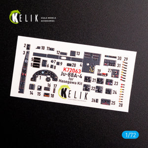 KELIK K72063 Junkers JU 88 A-4 interior 3D decals for Hasegawa kit 1/72 – Bild 3