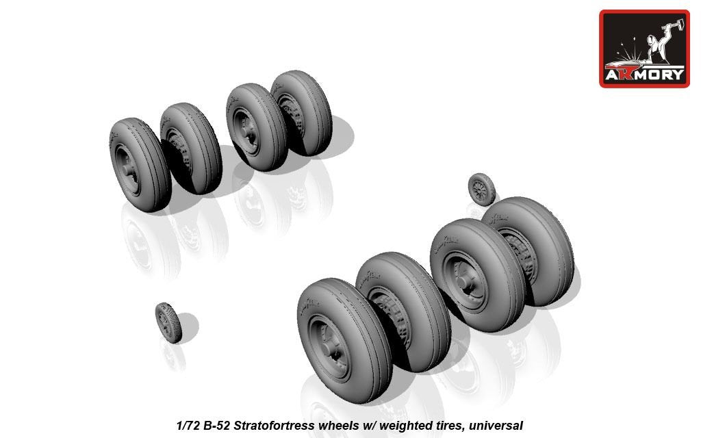 Armory Models AW72316 B-52 Stratofortress wheels w/ weighted tyres 1/72 – immagine 3