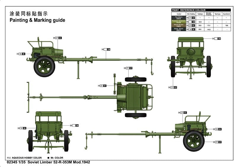 Trumpeter 02345 Soviet Limber 52-R-353M Mod.1942 – imagen 3