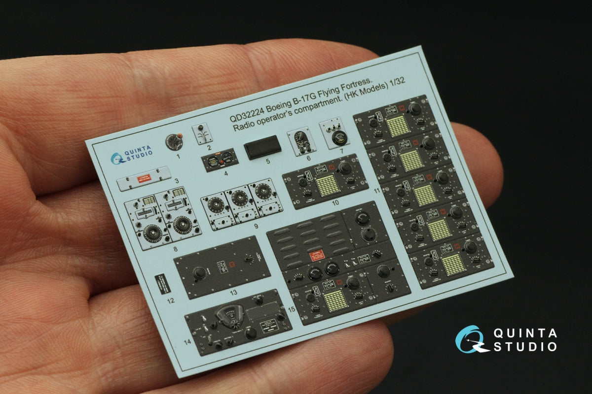 Quinta Studio QD32224 Boeing B-17G Radio operator&amp;#39;s compartment. 3D-Printed coloured Interior on decal paper (HK models) 1/32 – Bild 4