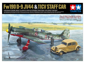 Tamiya 25213 Coffret de voitures d&amp;#39;état-major Focke-Wulf Fw190 D-9 JV44 et Citroën 11CV 1/48  – image 2