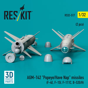 RESKIT RS32-0517 AGM-142 &amp;quot;Popeye/Have Nap&amp;quot; missiles (2 pcs) (3D Printed) 1/32 – image 2