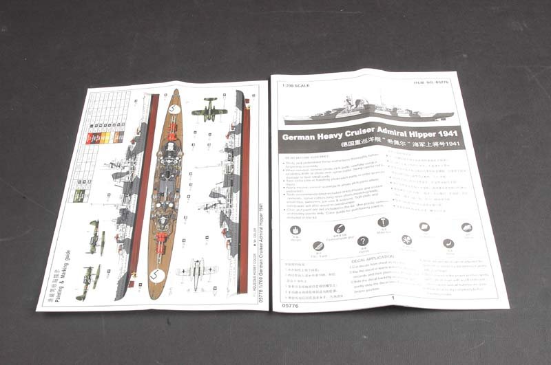 Trumpeter 05776 German Cruiser Admiral Hipper 1941 1/700 – imagen 3