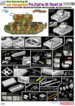 Cyber Hobby 6778 2cm Flakvierling 38 auf Fahrgestell Pz.Kpfw.III Ausf.M 1/35 – Bild 4