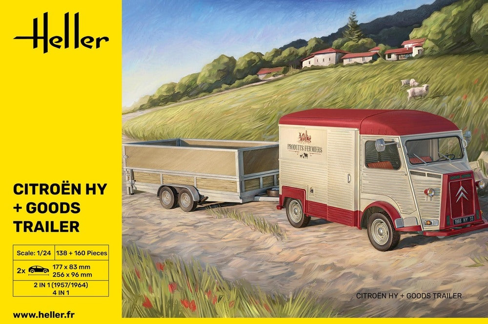 Heller 50331 Citroen HY + Goods Trailer 1/24 – immagine 2