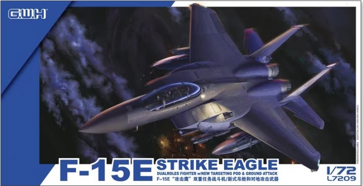 Maquette Great Wall Hobby L7209 F-15E Strike Eagle Chasseur birôle avec nouvelle nacelle de ciblage et attaque au sol 1/72