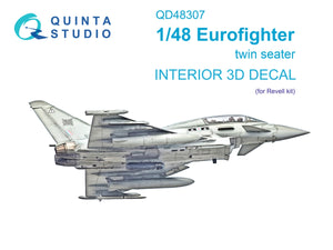 Intérieur coloré imprimé en 3D sur papier décalcomanie pour Eurofighter biplace Quinta Studio QD48307 (Revell) 1/48