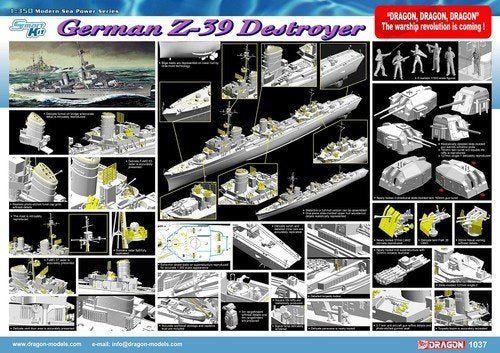 Dragon 1037 German IIWW destroyer Z-39 1/350 – immagine 2