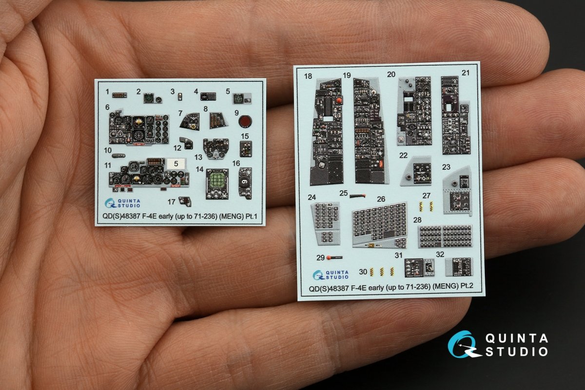 Quinta Studio QDS-48387 F-4E early with slatted wing 3D-Printed &amp;amp; coloured Interior on decal paper (Meng) (Small version) 1/48 – immagine 4