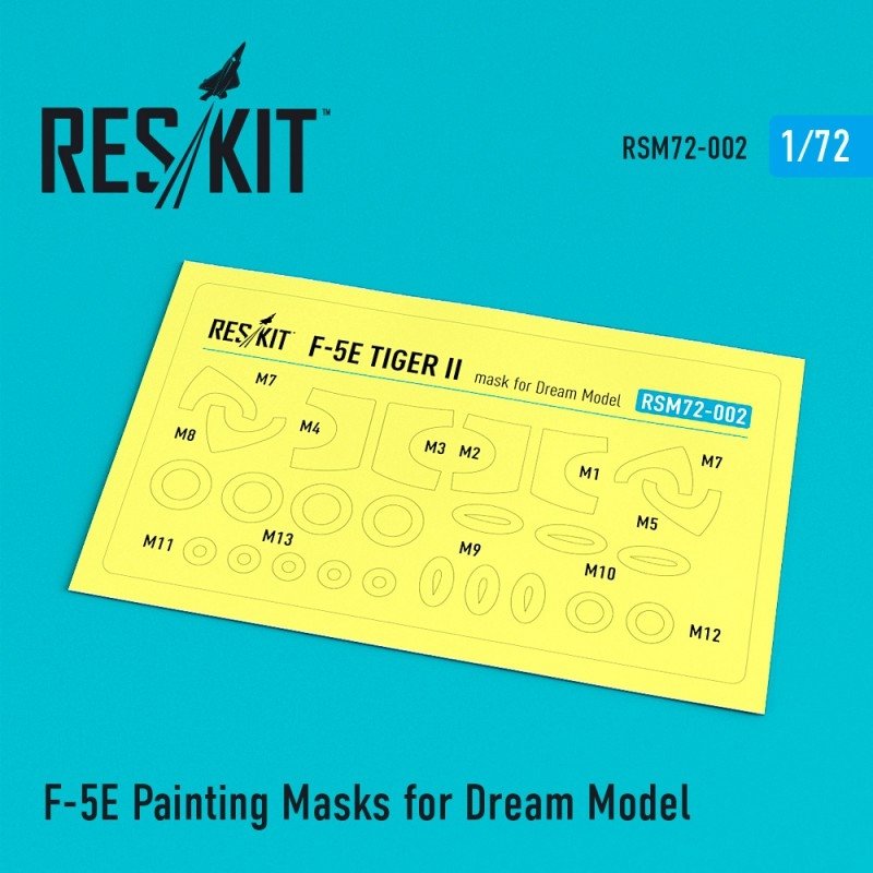 Masques de peinture RESKIT RSM72-0002 pour maquette DreamModel F-5E Tiger II au 1/72