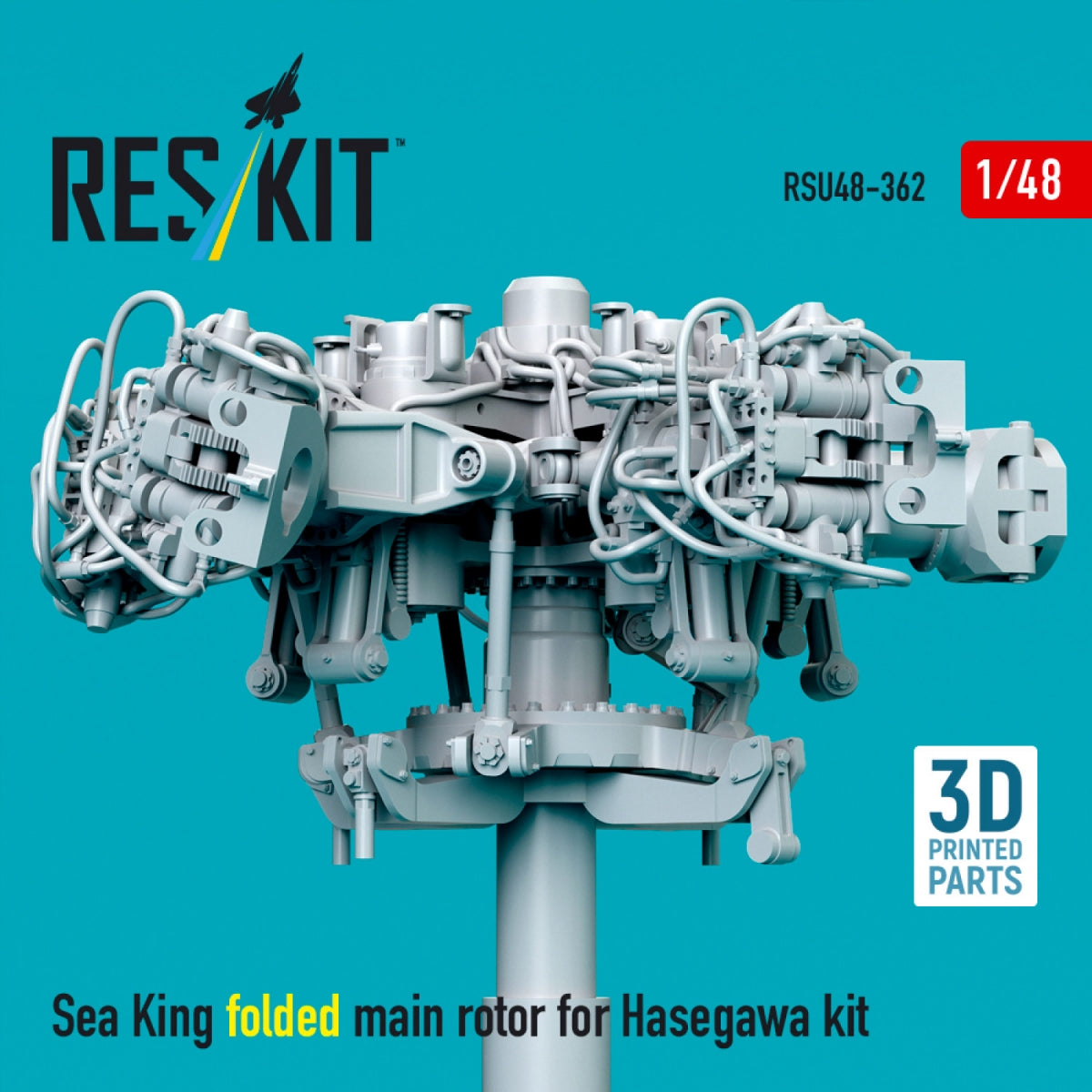 RESKIT RSU48-0362 Sea King folded main rotor for Hasegawa kit (3D Printed) 1/48
